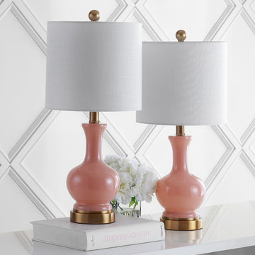 Cox 22" Glass/Metal LED Table Lamp - JONATHAN Y